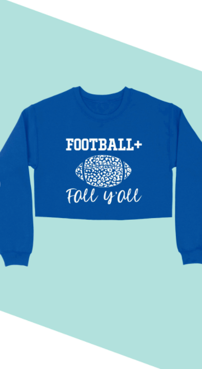 Football + Fall Y'all Graphic Crop Sweatshirt