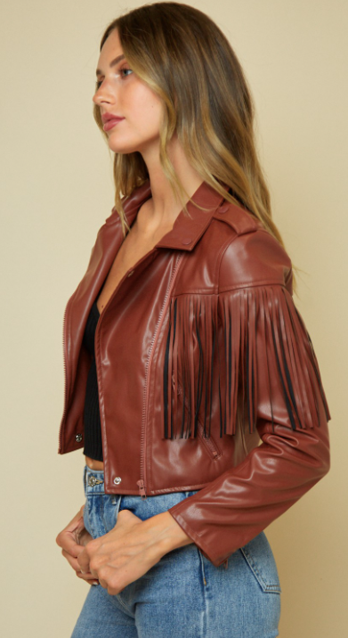Vegan fringe jacket best sale
